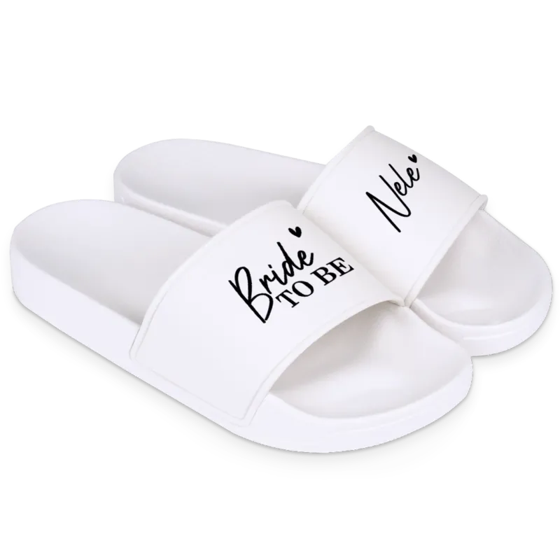 Bride To Be - Badelatschen Personalisiert #farbe_weiss