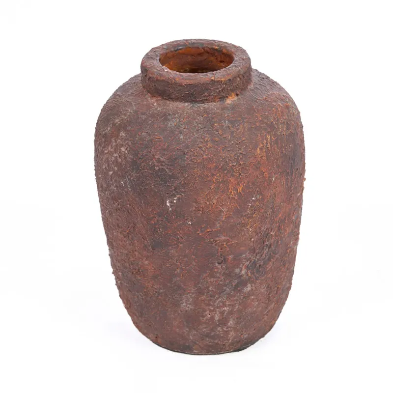 Rust-colored vase on a white background