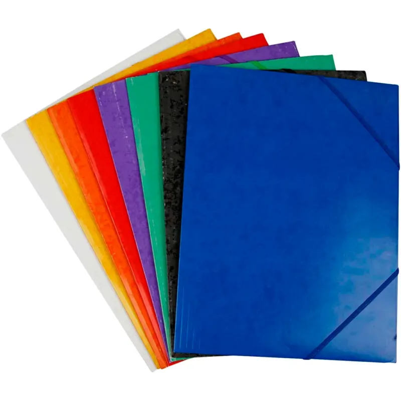 Flap Elasticated Folder, A4, size 22,9×32,4 cm, assorted colours, 8x3 pc, 24 pc