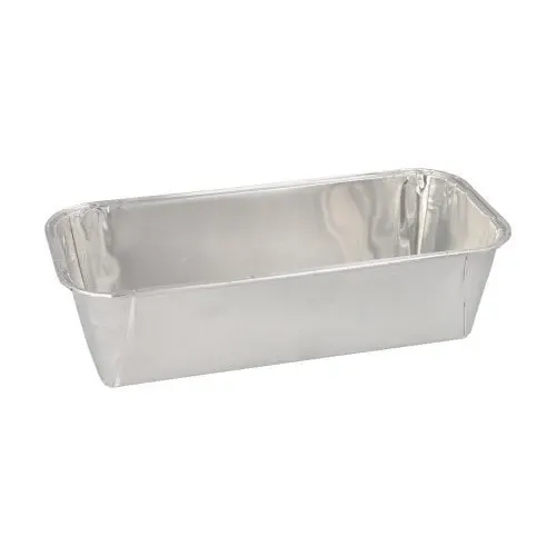 Die Starpak 10 Kastenformen sind rechteckige, Einweg-Kastenformen aus Aluminium (1,09 l, 6 cm x 10,2 cm x 23 cm) mit leicht abgerundeten Ecken und geraden Seiten – ideal für Backwaren – und werden im 10er-Pack verkauft.
