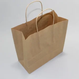 Paper Carrier Bags Brown 18x8x22cm Kraft 90 grams with twisted handles