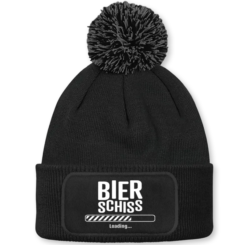Bierschiss loading - Beanie mit Bommel