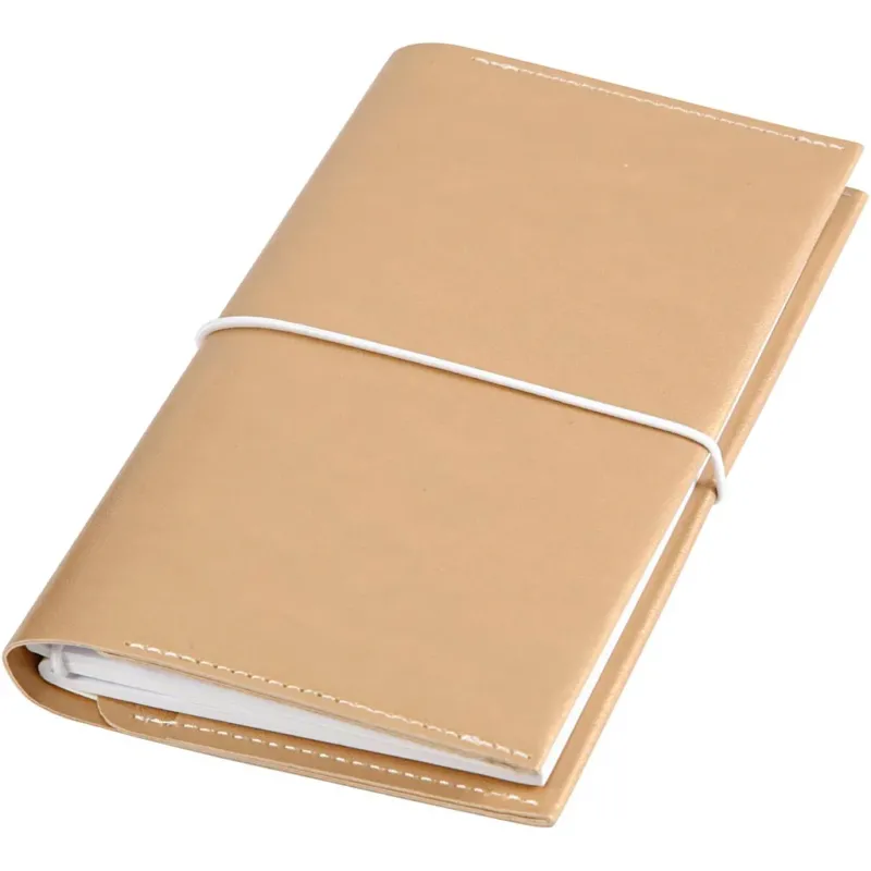 Planner, size 10x18x1,5 cm, elastic closure, gold