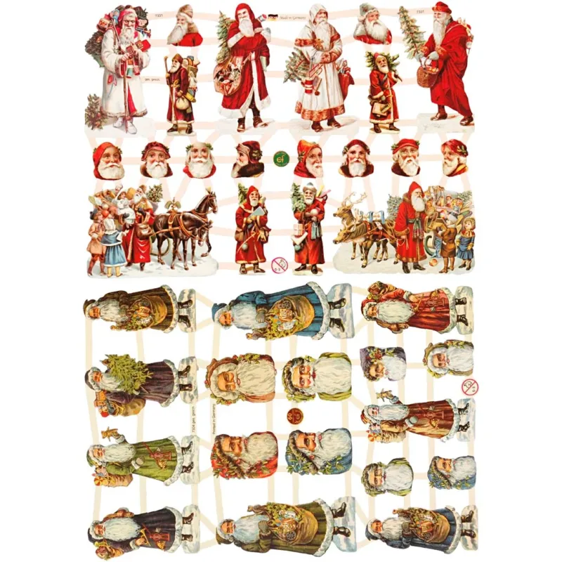 Vintage Die-Cuts, Santa Claus, sheet 16,5x23,5 cm, 2 sheet