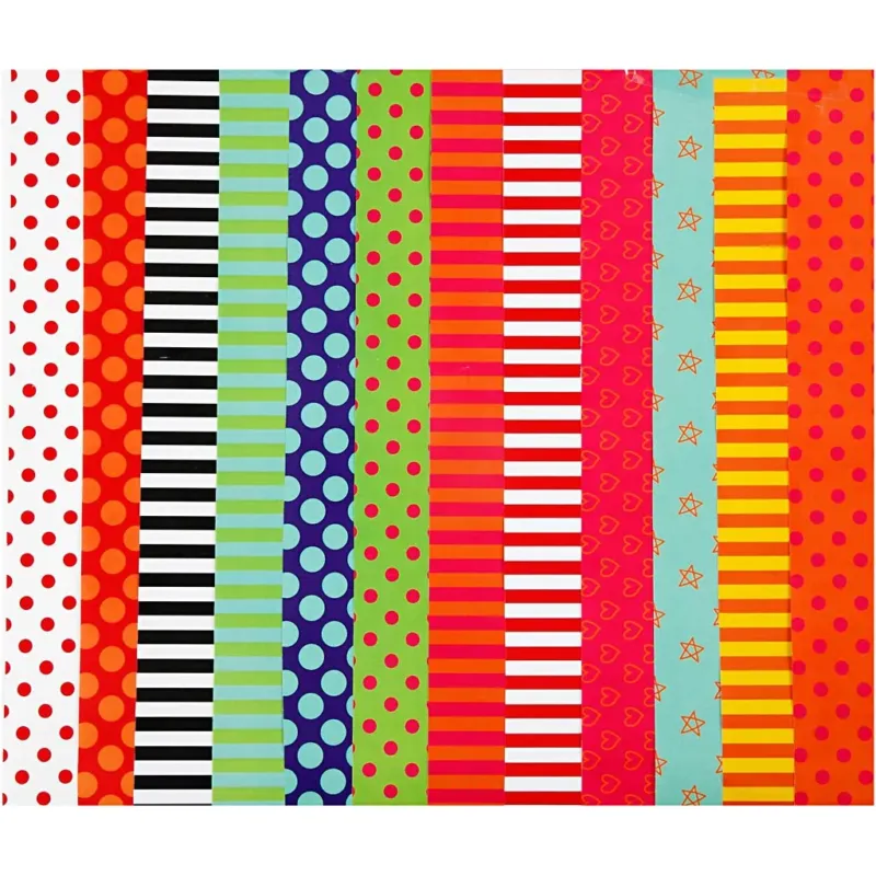 Glazed Paper, Pattern, sheet 24x32 cm, 80 g, assorted colours, 50 ass sheets