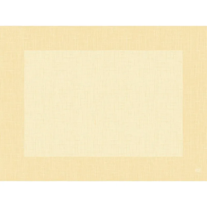 Ein rechteckiger beiger Urkundenhintergrund mit Kreuzschraffur und dunklerem Rand - ideal für die Überreichung von Auszeichnungen im Zusammenhang mit Bio-Dunicel-Sets 30x40 Linnea cream von Duni GmbH (hochwertige Tischsets, Packung à 100 Stück). Die Mitte ist frei für Ihren Text.