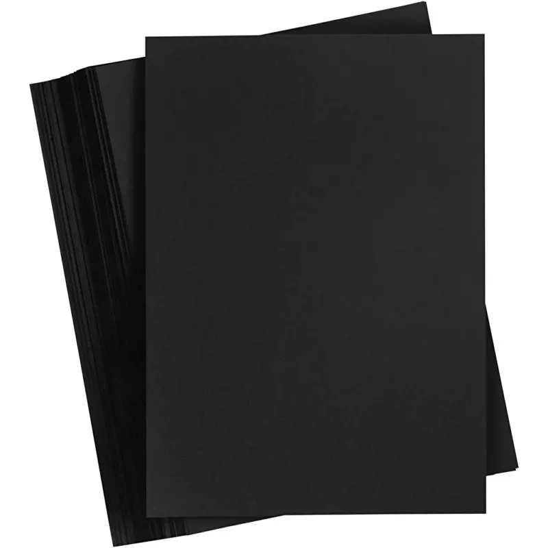 Card, A4, sheet 210x297 mm, 180 g, black, 100 sheet