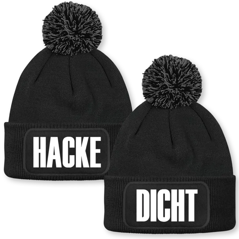 Hacke / Dicht - 2er Set Beanie mit Bommel