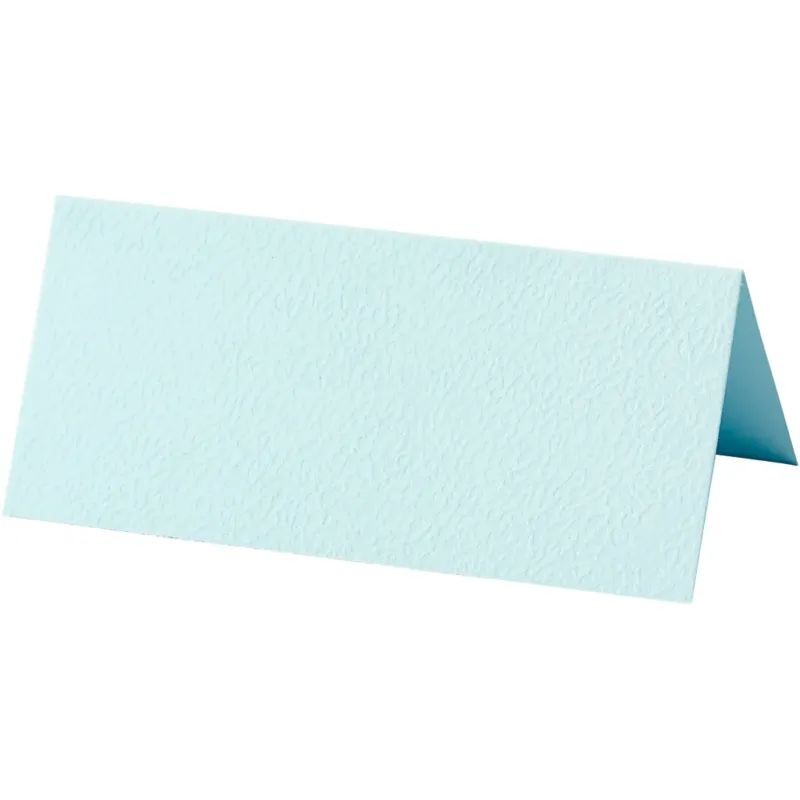 Table place cards, size 9x4 cm, 220 g, light blue, 20 pc