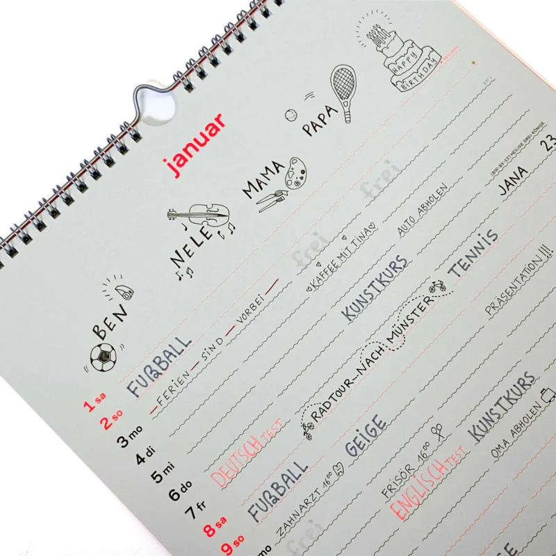 zweitausend&sechsundzwanzig - FAMILIENKALENDER & PLANER 2026 - 27×42 cm | rikiki