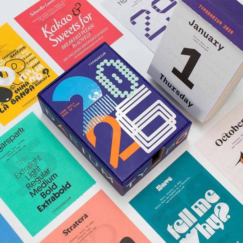 Abreißkalender Typodarium 2026 – 365 Schriften | Hermann Schmidt