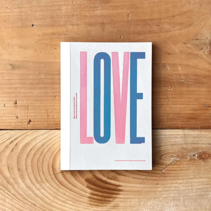 Notizbuch Tape Bound Love 2 Condensed – Letterpress, A5 | Tomigaya
