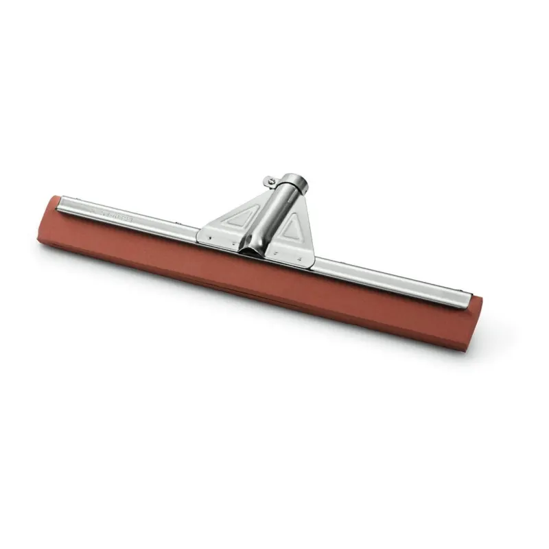 Der Nölle Profi Brush Wasserschieber Profi-Qualität Neopren von Nölle Profi Brush Bürsten- & Pinseltechnik e.K. ist ein roter Gummiwischer mit Metallrahmen, abgewinkeltem Stielansatz und Neoprenlippe, abgebildet auf weißem Untergrund.