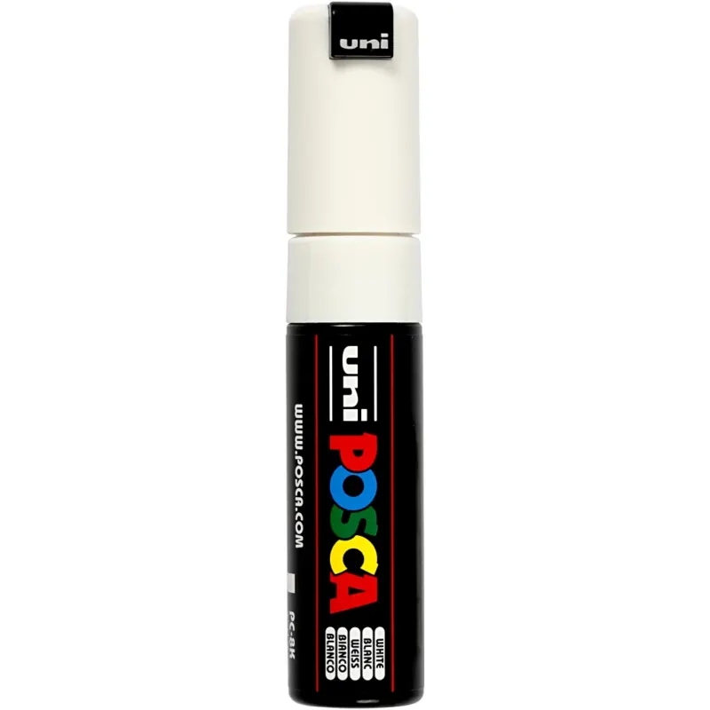 Posca Marker, no. PC-8K, line 8 mm, broad, white