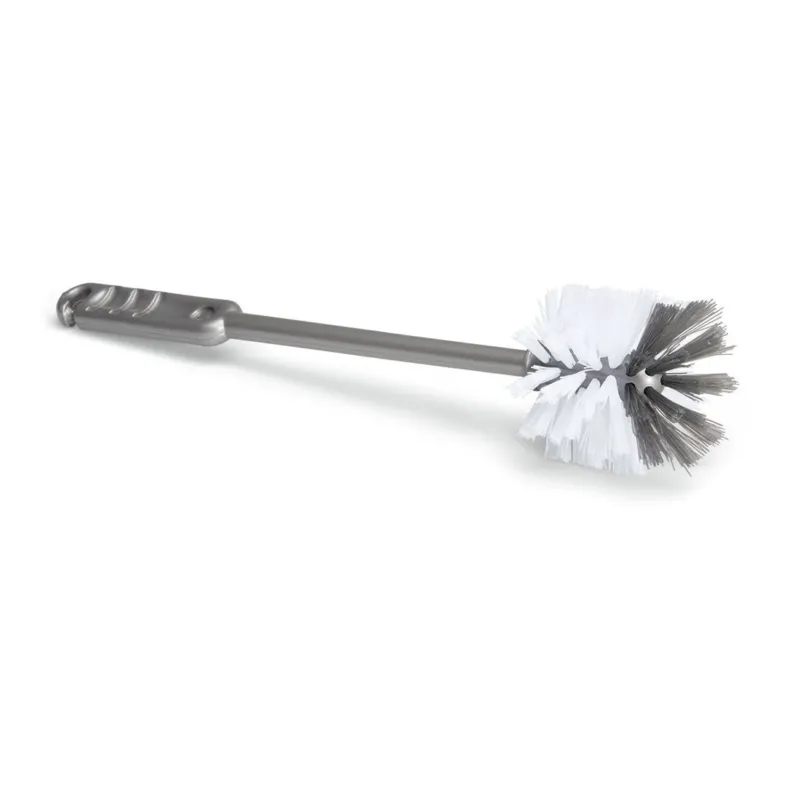 Die Nölle Profi Brush Gläser- und Tassenbürste (30 cm, PP- und Nylonborsten) von Nölle Profi Brush Bürsten- & Pinseltechnik e.K. mit grauem Griff und weiß/dunkelgrauen Borsten ist auf weißem Hintergrund abgebildet.