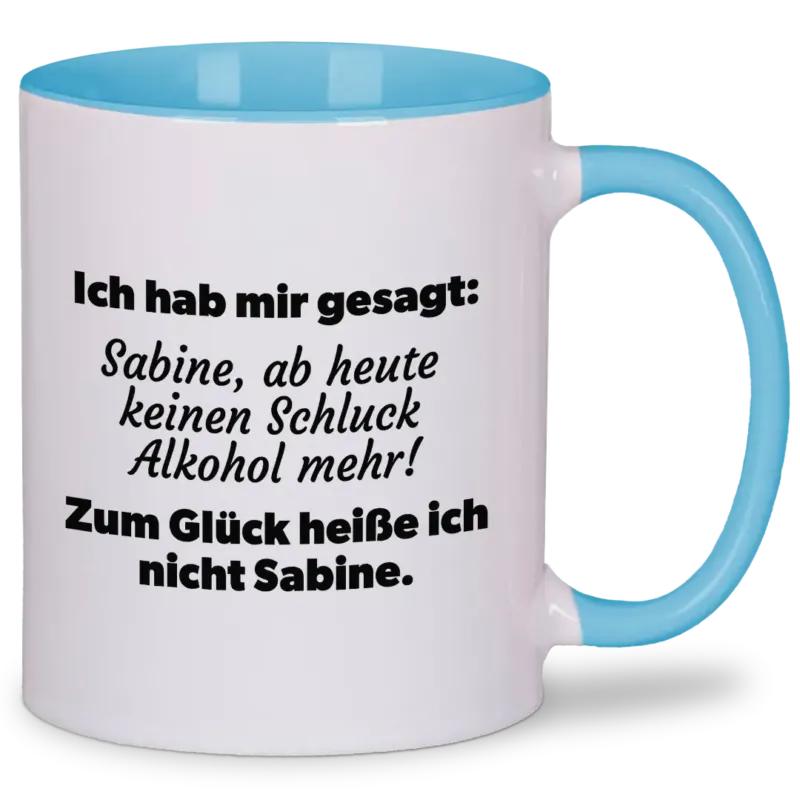 Ab heute kein Alkohol mehr - Tasse Personalisiert #farbe_blau