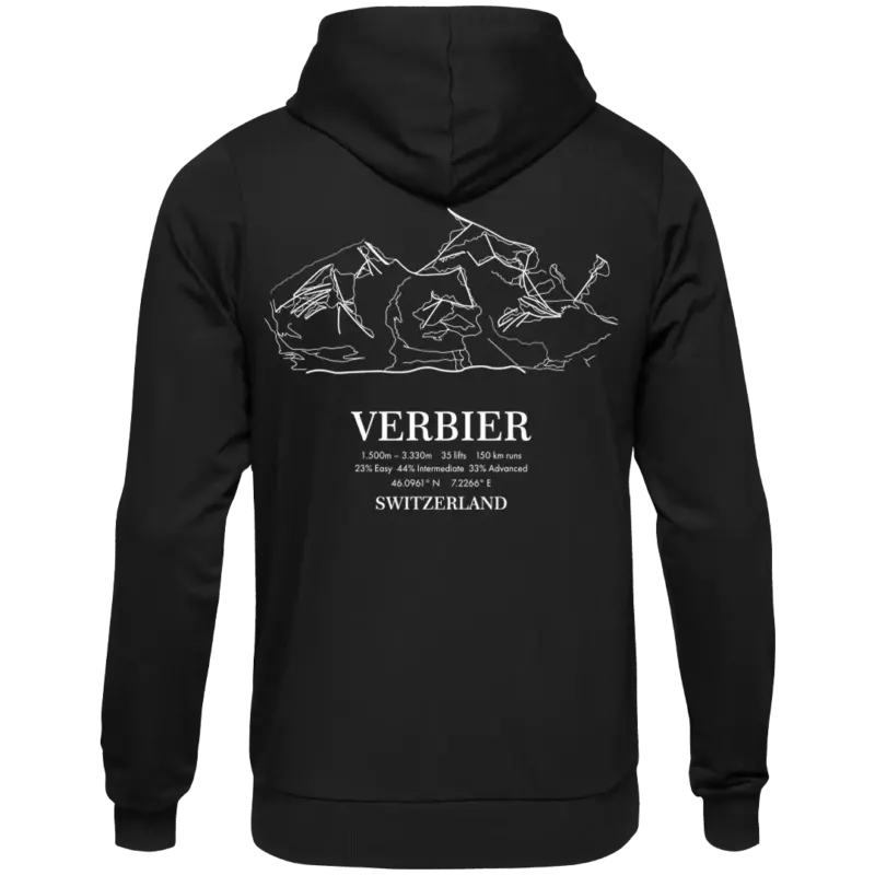 Ski Map Verbier - Unisex Kapuzenpullover Hoodie