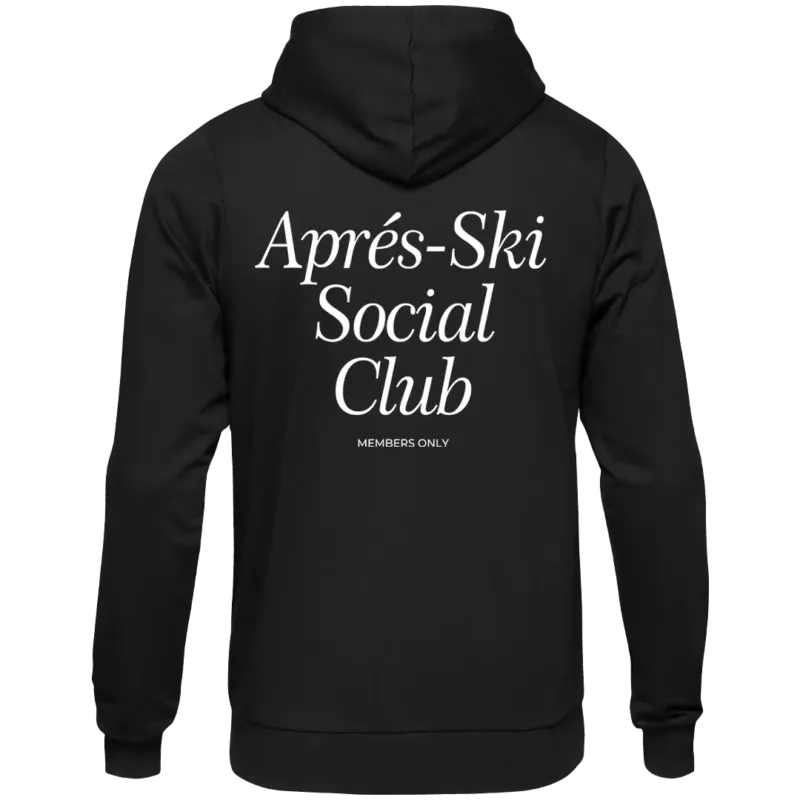 Apres-Ski Social Club - Unisex Kapuzenpullover Hoodie Farbe Schwarz