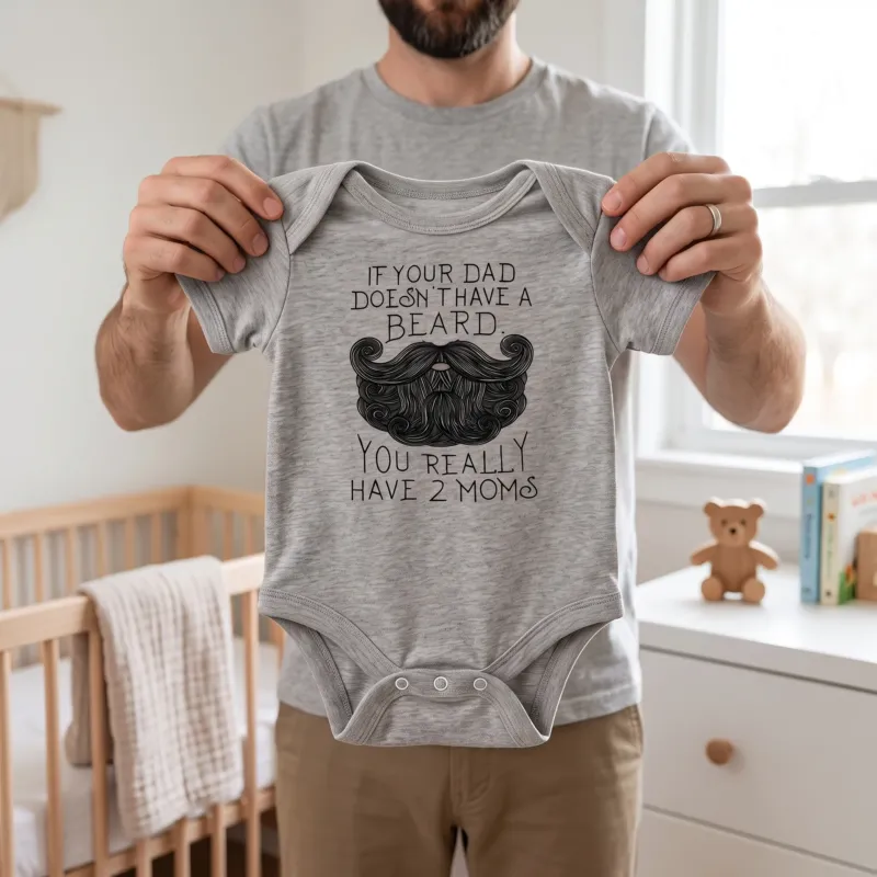 Funny ''If your dad doesn't have a beard, you really have 2 moms; baby Bodysuit