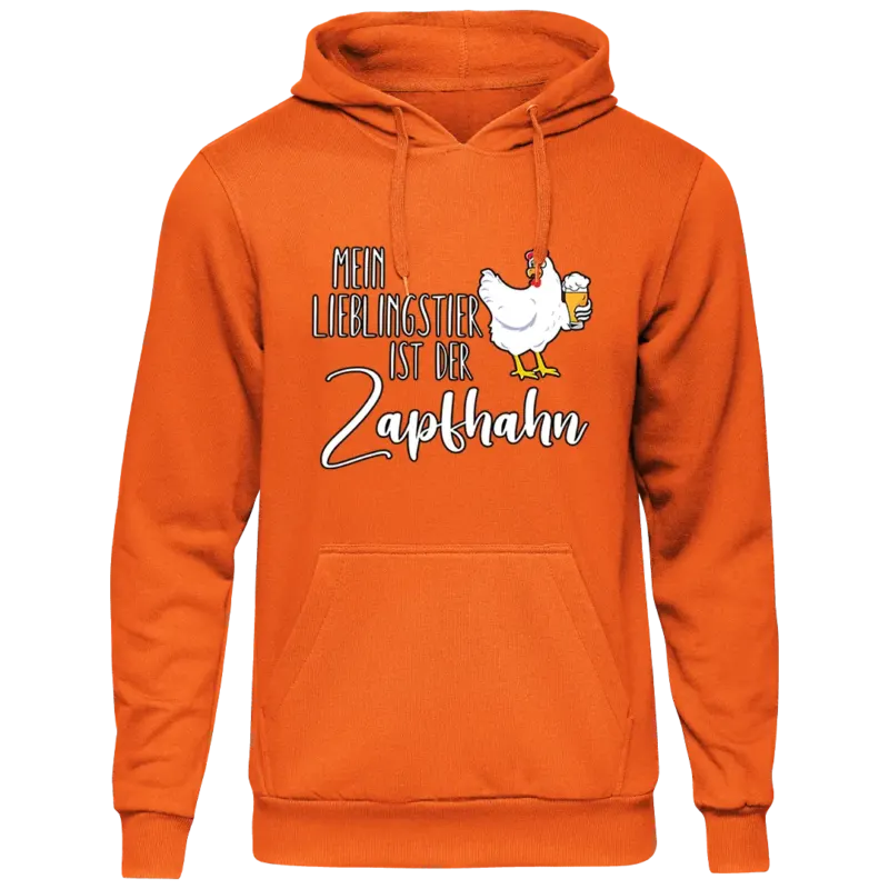 Mein Lieblingstier ist der Zapfhahn - Unisex Kapuzenpullover Hoodie Farbe Orange