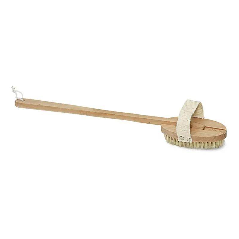 Die Nölle Profi Brush Badebürste (48 cm) von Nölle Profi Brush Bürsten- & Pinseltechnik e.K. verfügt über weiche reine Borste, einen langen Stiel und einen Stoffriemen - ideal für die Körperpflege und um jede Körperstelle zu erreichen.