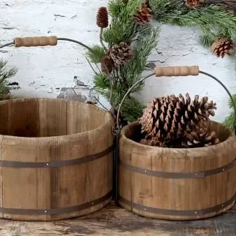Eimer mit Henkel - Holz - Mehrere Größen