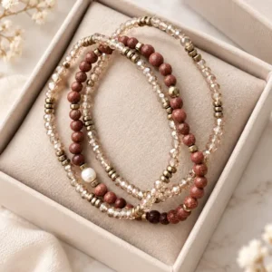 Armband Leah Natur/Cognac – Set mit 3 Stk.