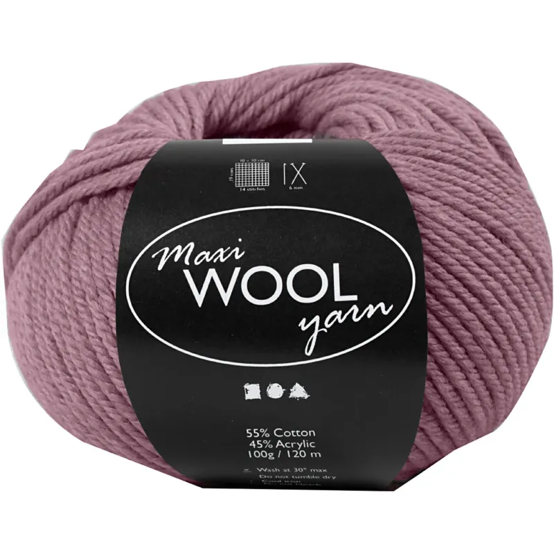 Wool Yarn, L: 125 M, lavender, 100 g/ 1 ball