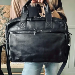 Arbeitstasche - Black Cow leather