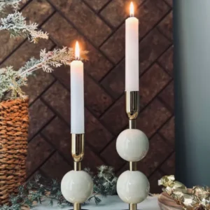 Kerzenhalter NOYA - Beige 20 cm
