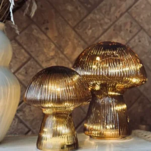 Mushroom mit Rillen 15cm - Golden
