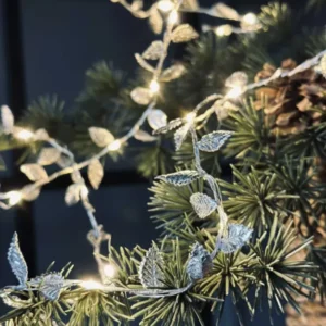 Lichterkette mit Blättern - Silver