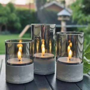 LED GREY Zylinder Set mit 3 Stk - Zugelassen für Innen und Außen