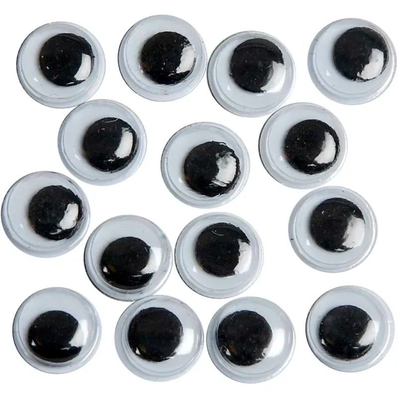 Wiggly Eyes, not sticky, dia. 8 mm, 40 pc