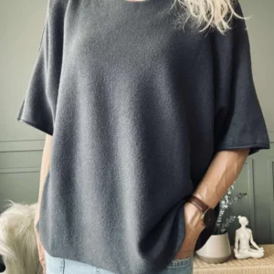 Bluse Sia Dunkelgrau – Oversize