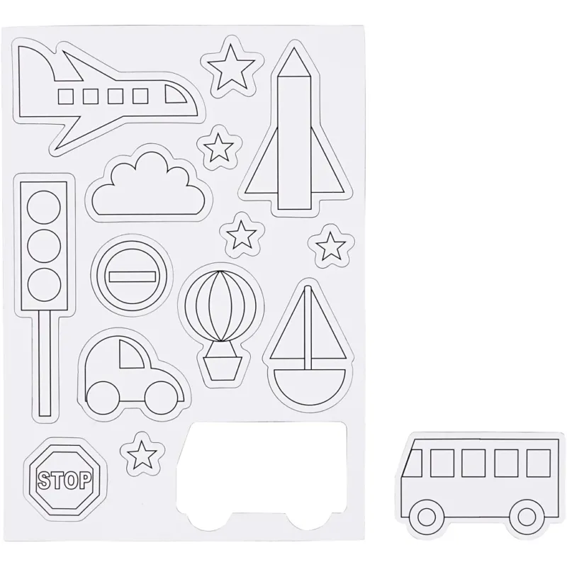 Magnets, Transportation, size 14,85x21 cm, 1 sheet