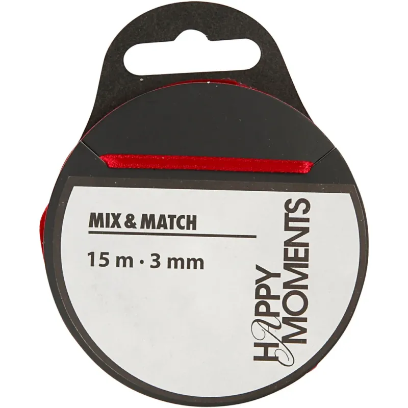 Satin Ribbon, W: 3 mm, claret, 15 m/ 1 roll