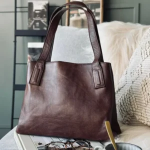 Schultertasche - Brandy leather