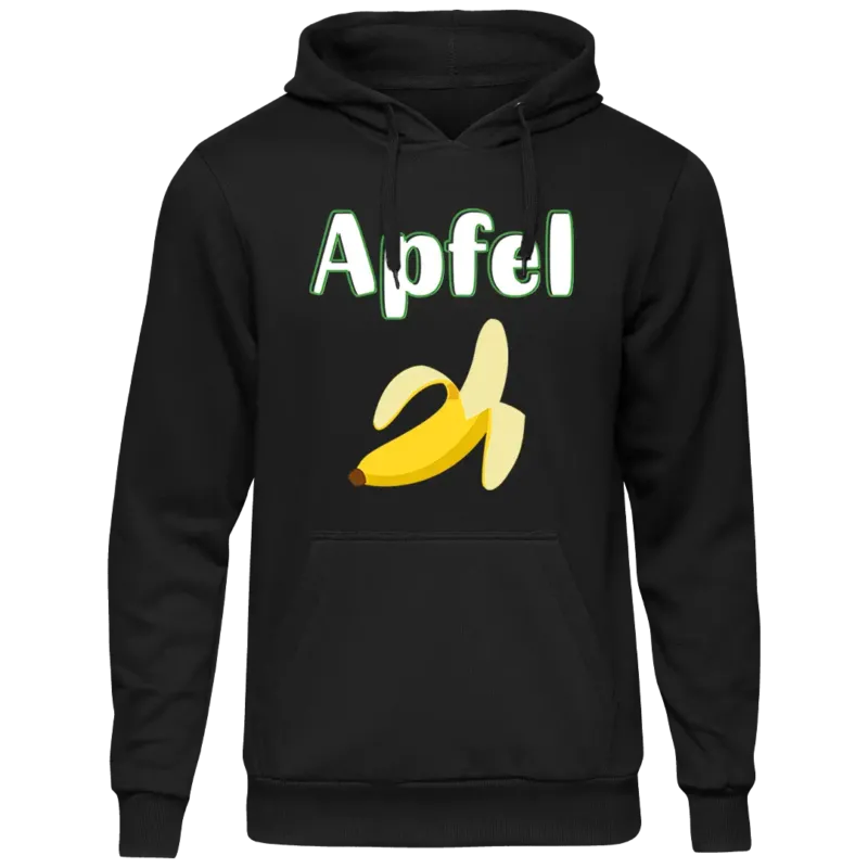 Apfel - Unisex Kapuzenpullover Hoodie Farbe Schwarz