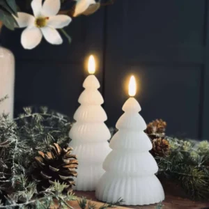 Weihnachtsbaum mit LED-Licht - Set mit 2 Stk. Weiß