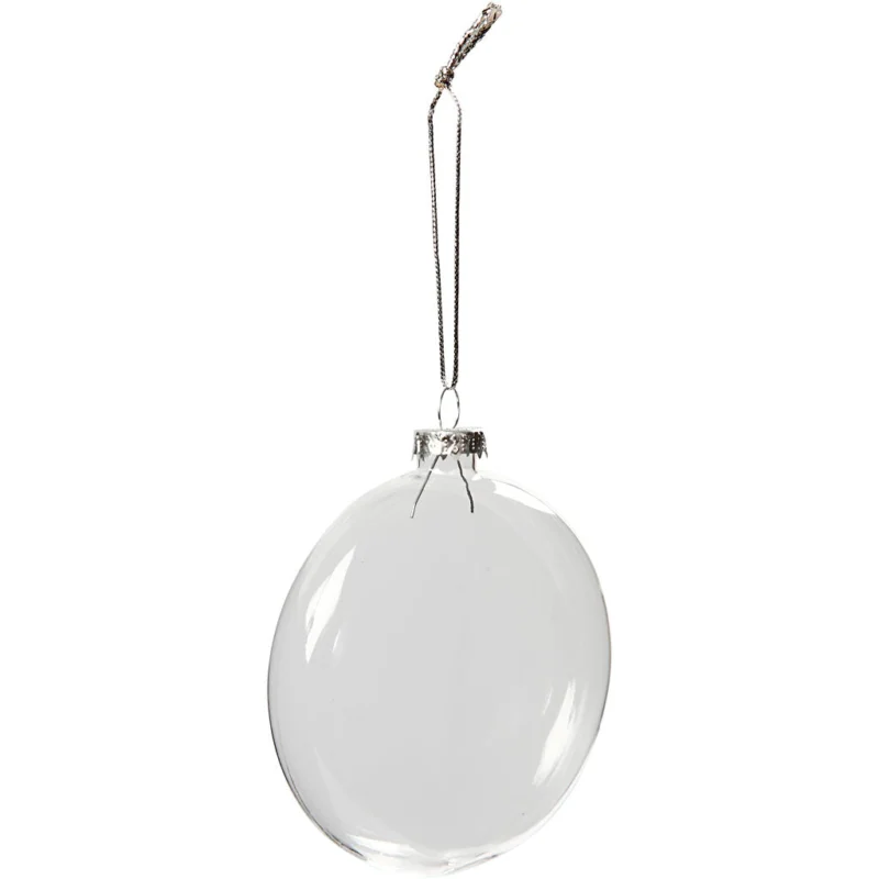 Glass Ornaments, dia. 8 cm, thickness 2,1 cm, 6 pc