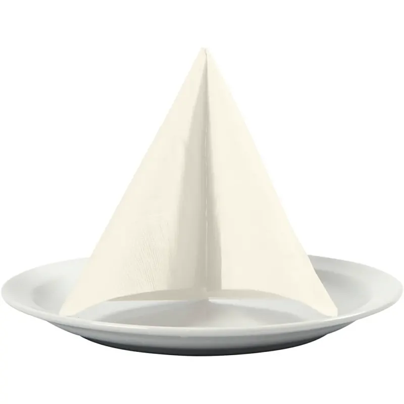 Table Napkins, white back, size 33x33 cm, off-white, 20 pc