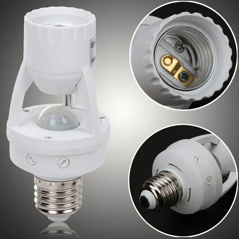 360 Rotating Motion Sensor Socket Switch Led Bulb Base - Image 0