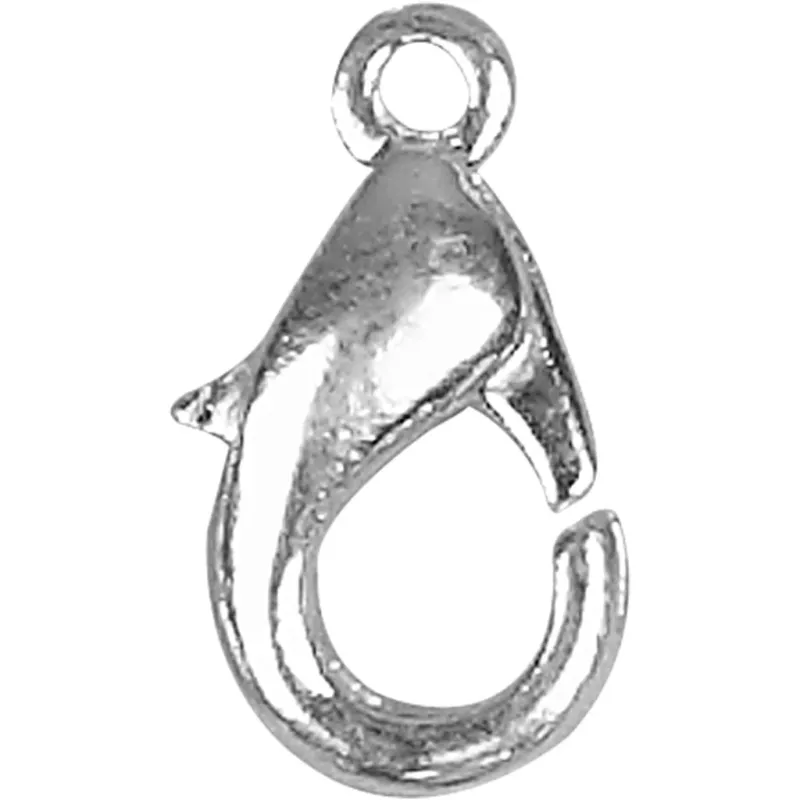 Carabiners, L: 12 mm, silver-plated, 100 pc