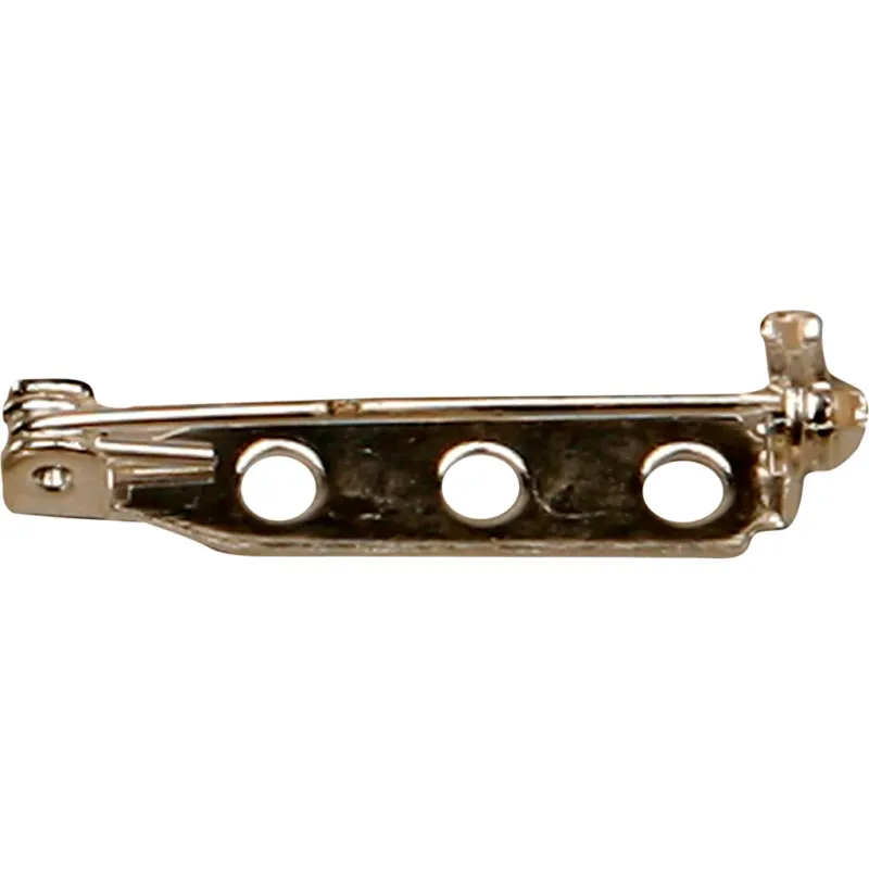 Brooch Backs, L: 25 mm, silver-plated, 10 pc