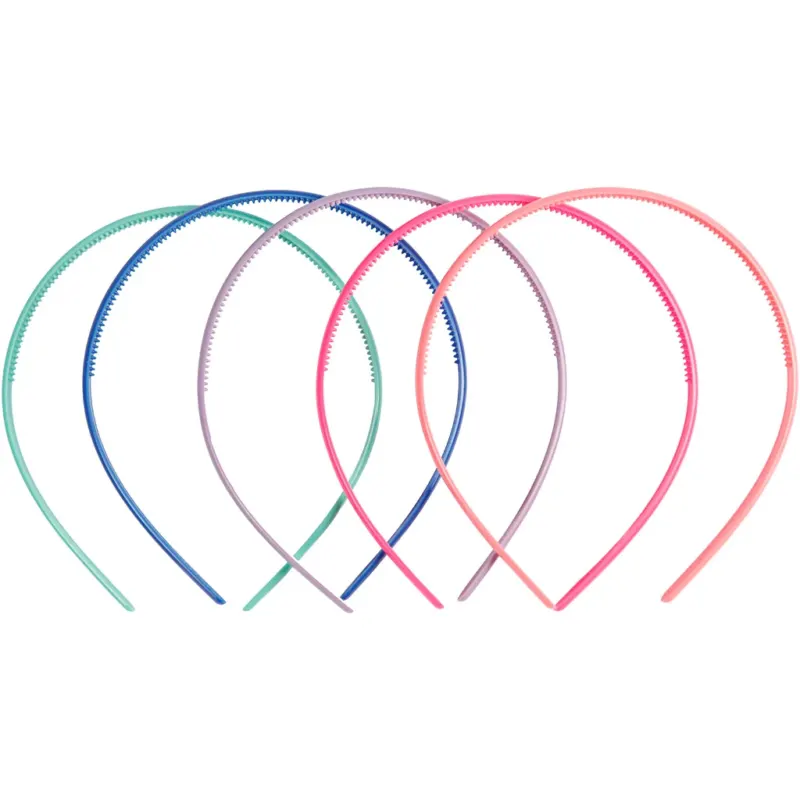 Hair Bands, W: 8 mm, assorted colours, 5 pc