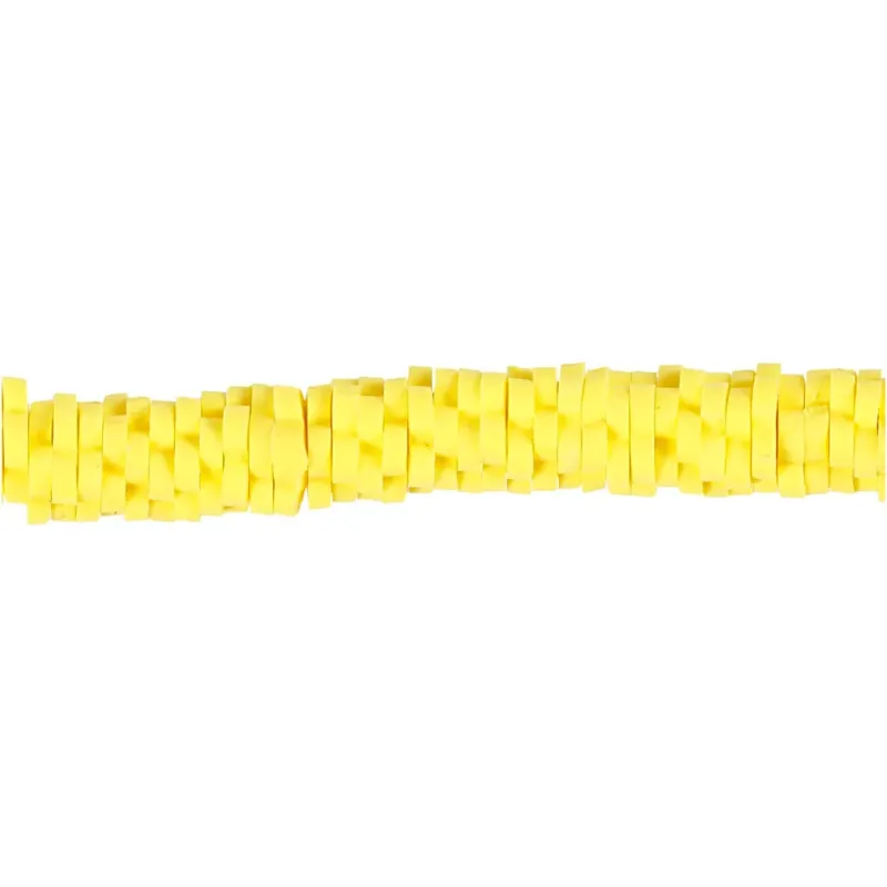Clay Beads, dia. 5-6 mm, hole size 2 mm, yellow, 145 pc