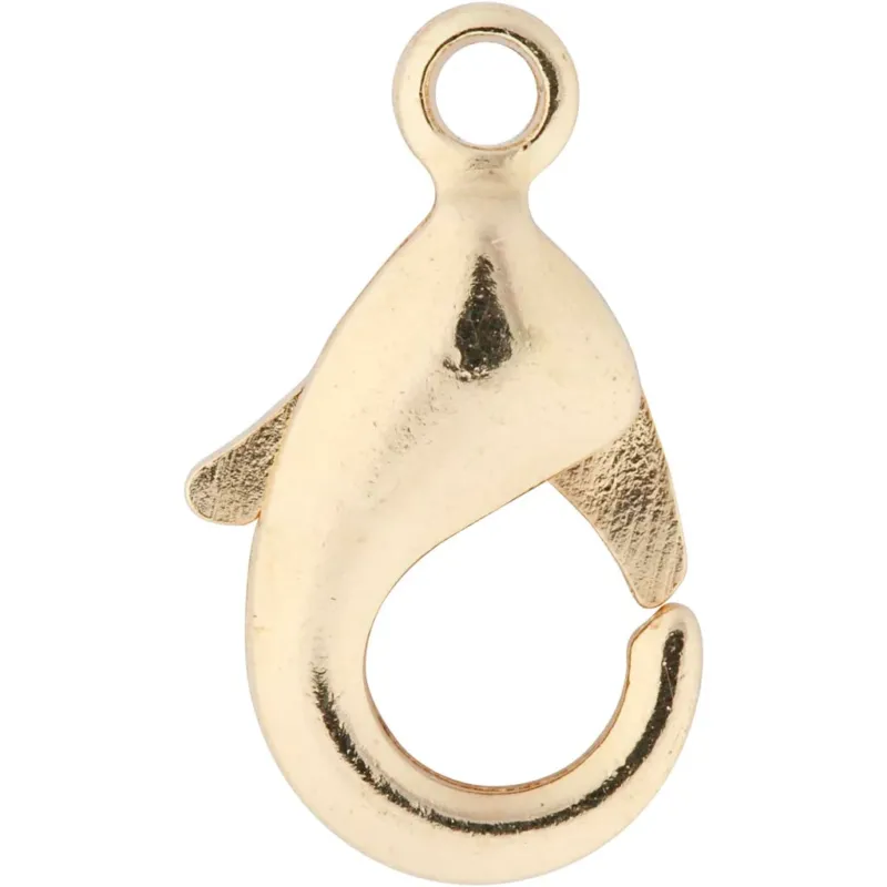 Carabiners, L: 10,1 mm, gold-plated, 100 pc