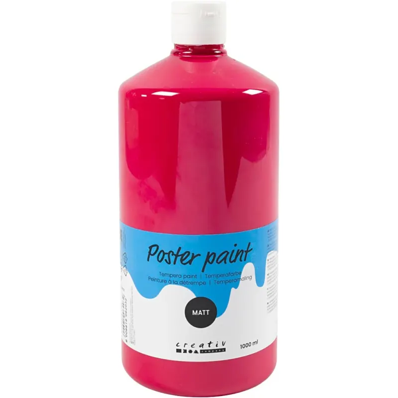 Poster paint Matte, primary red, 1000 ml/ 1 bottle