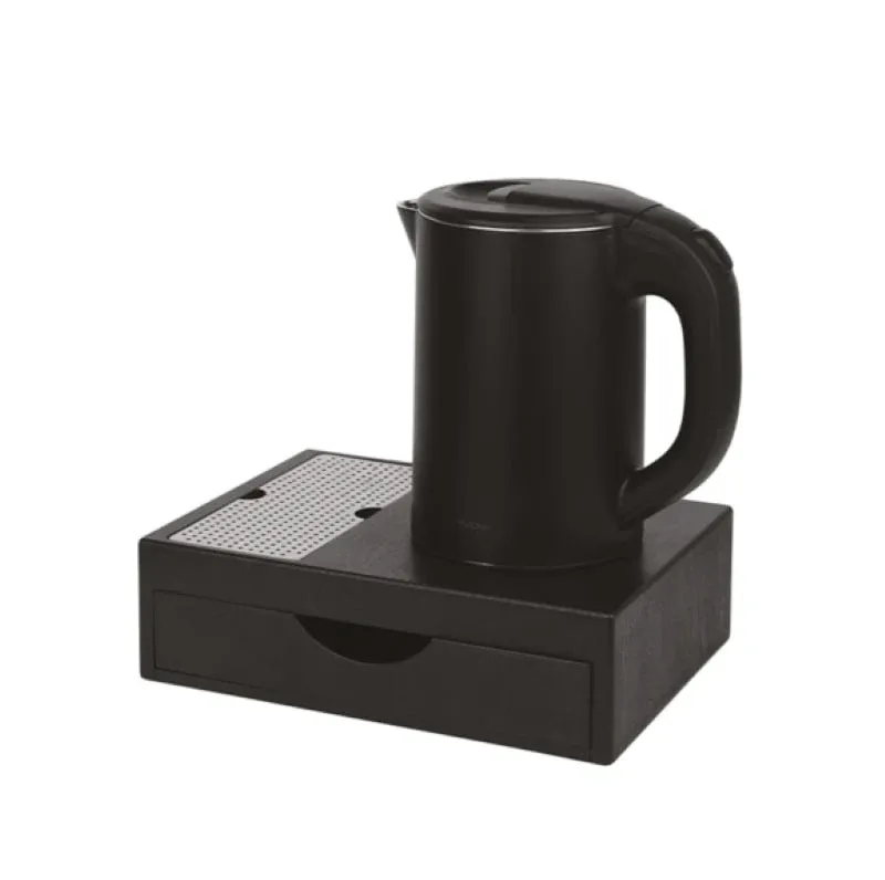 Kit bollitore con vassoio in ABS con cassetto
